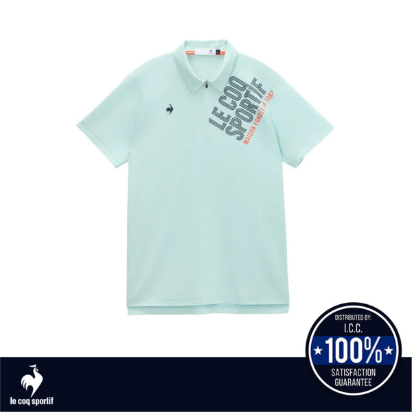 LE COQ SPORTIF GOLF เสื้อกอล์ฟแขนสั้นคอซิปผู้ชาย