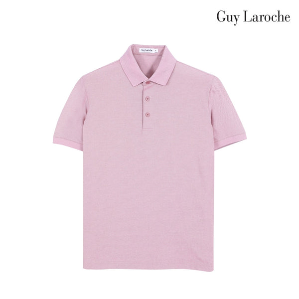 Guy Laroche เสื้อโปโลแขนสั้น สีชมพู เนื้อผ้า Cotton Polyester Spandex ทรง Slim Fit รุ่น BKL6303S6LE