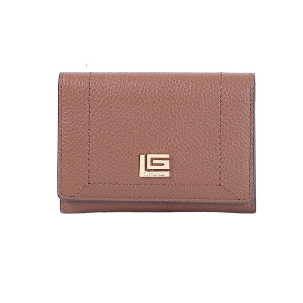 Guy Laroche กระเป๋าNAME CARD  แบบมีฝาปิด หนังอัดลายลิ้นจี่ สีน้ำตาลเข้ม รุ่น AGP0921NS6BRS ICCSHOPPING