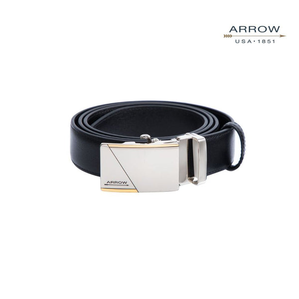 ARROW เข็มขัดผู้ชาย หัวออโต้ล็อค  Auto Belt (หนังวัวแท้จากอิตาลี) สีดำ รุ่น  MYCB575