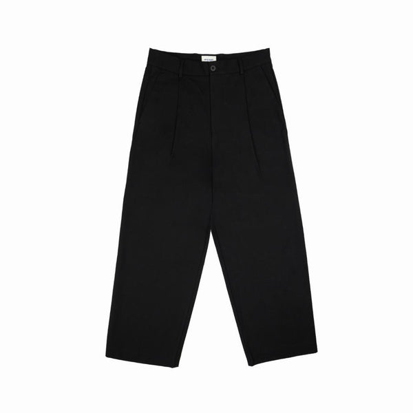 era-won Signature Pleat กางเกงขายาวกว้างทรงตรง มีจีบหน้า สำหรับคุณผู้ชาย สีดำ