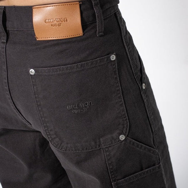 era-won กางเกงยีนส์ มีกระเป๋าข้าง รุ่น CARPENTER DENIM COLOR สี Dark Grey-Draft ICCSHOPPING