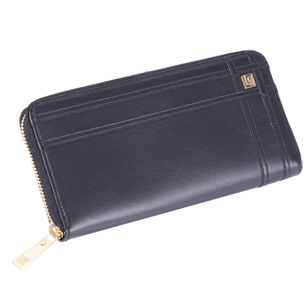 Guy Laroche กระเป๋าสตางค์ผู้หญิง กระเป๋าหนัง ซิปรอบยาว สีดำ รุ่น AGP09026S6BLS