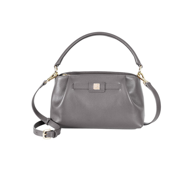 Guy Laroche กระเป๋าถือ + สายสะพายยาว หนังนิ่มอัดลายลิ้นจี่ - สีเทาเข้ม รุ่น AGH0891FS6KOM ICCSHOPPING