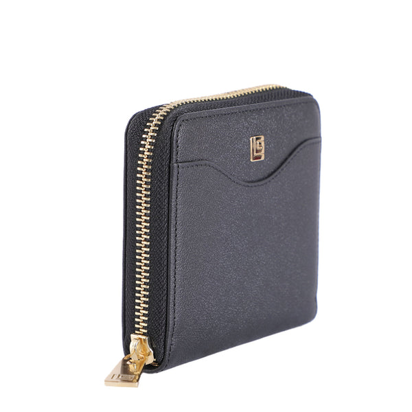 Guy Laroche กระเป๋าสตางค์ผู้หญิง ซิปรอบ หนังอัดลายเม็ดทราย สีดำ รุ่น AGP0963ZS6BLS ICCSHOPPING