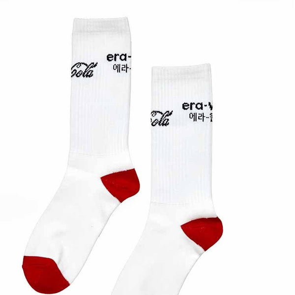 Coca Cola Socks era-won สำหรับคุณผู้ชาย และ คุณผู้หญิง สีขาว/แดง ICCSHOPPING