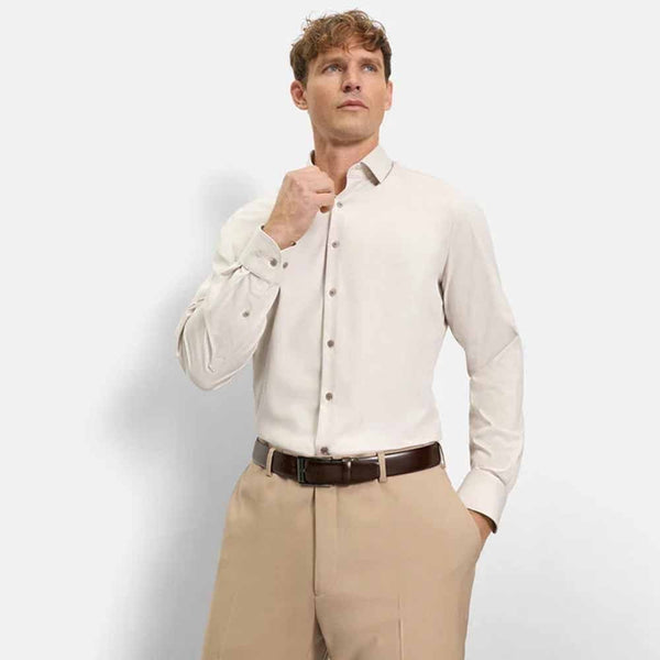 OLYMP LEVEL FIVE SHIRT  สื้อเชิ้ตผู้ชายแขนยาว ทรงพอดีตัว BODY FIT สีน้ำตาล  CLIMATE CONTROL AUTU26