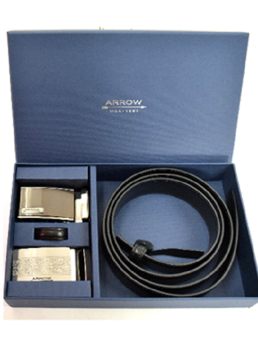 ARROW  Gift Set Auto Belt & Auto Belt (หนังวัวแท้) สีดำ รุ่น MYCG504 ICCSHOPPING
