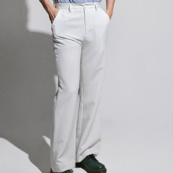era-won กางเกงขาม้า รุ่น SEMI-FLARE STRIPE TROUSERS สี Zebra striped-D