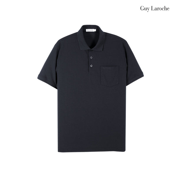 Guy Laroche เสื้อโปโลแขนสั้นสีดำ คอปก สัมผัสนุ่ม ลื่น ใส่สบาย ทรง Extra FIT รุ่น BKL6315W5