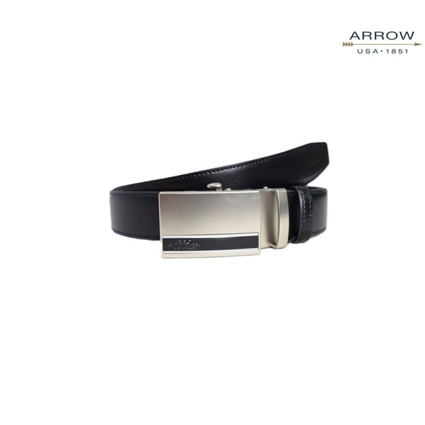 ARROW เข็มขัดผู้ชาย หัวออโต้ล็อค Auto Belt  (หนังวัวแท้จากอิตาลี) สีดำ รุ่น MYCB621
