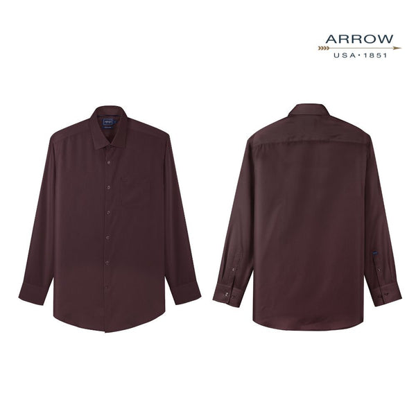 ARROW เสื้อเชิ้ตทำงานผู้ชาย แขนยาว | NON IRON (CoolMode) ทรง Modern Smart สี แดงเลือดหมู รหัส MACM743-MR ICCSHOPPING