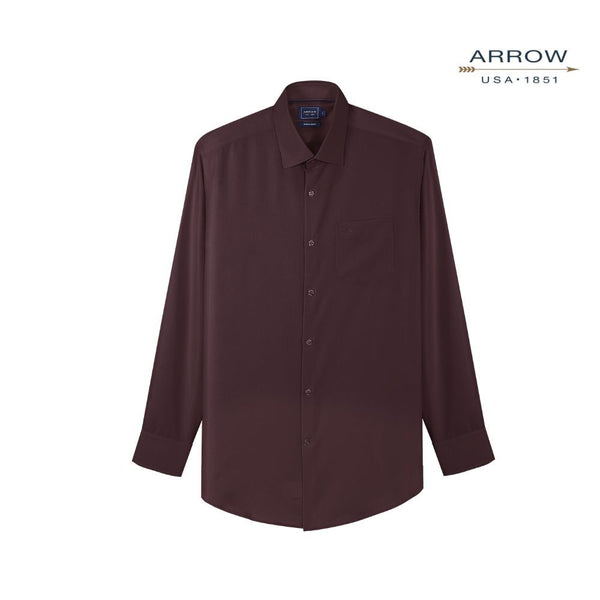 ARROW เสื้อเชิ้ตทำงานผู้ชาย แขนยาว | NON IRON (CoolMode) ทรง Modern Smart สี แดงเลือดหมู รหัส MACM743-MR