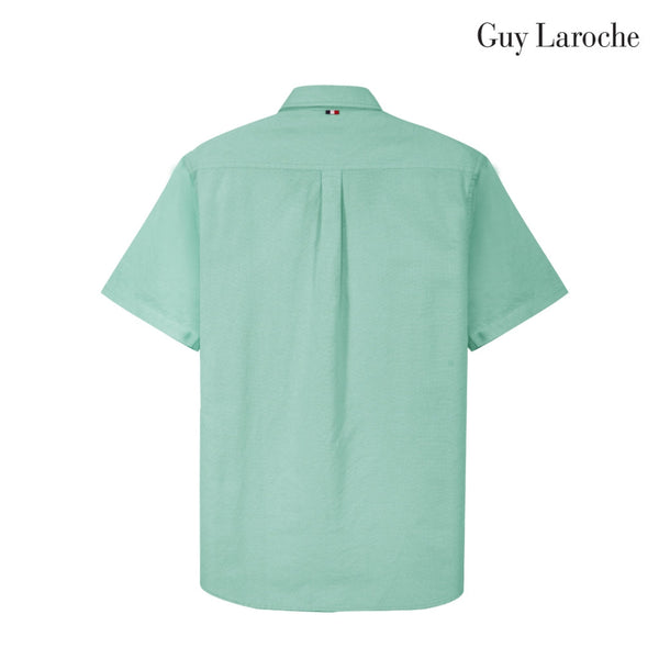 Guy Laroche เสื้อเชิ้ตแขนสั้น ผ้าฝ้าย 100% ทรง REGULAR FIT สีเขียว รุ่น BAC6101S6GR ICCSHOPPING