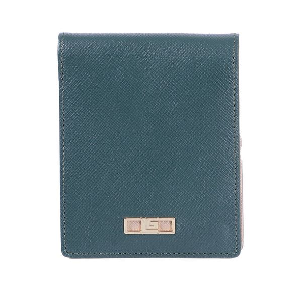 Guy Laroche กระเป๋าสตางค์ผู้หญิง พับสั้น 6 CARD หนังลาย safiano สีเขียว รุ่น AGP09526S6GRS ICCSHOPPING
