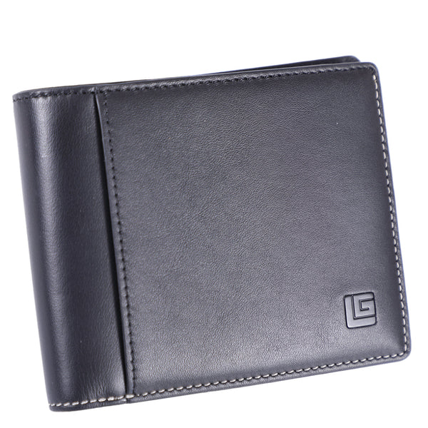 Guy Laroche กระเป๋าสตางค์หนังนิ่ม มีชิ้นเครดิต 11 การ์ด สีดำ รุ่น MGW0852MS6BLS