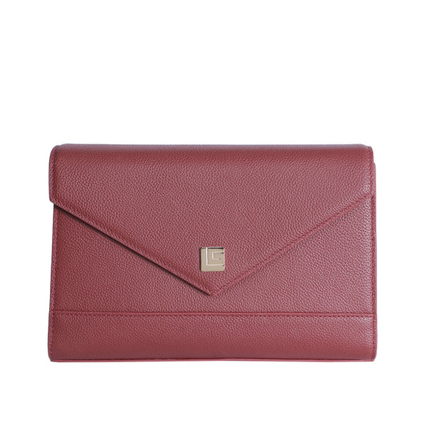 Guy Laroche กระเป๋าหนัง CLUCTH และสะพายยาวเป็น Crossbody สีแดง รุ่น AGH1001CW6REM ICCSHOPPING