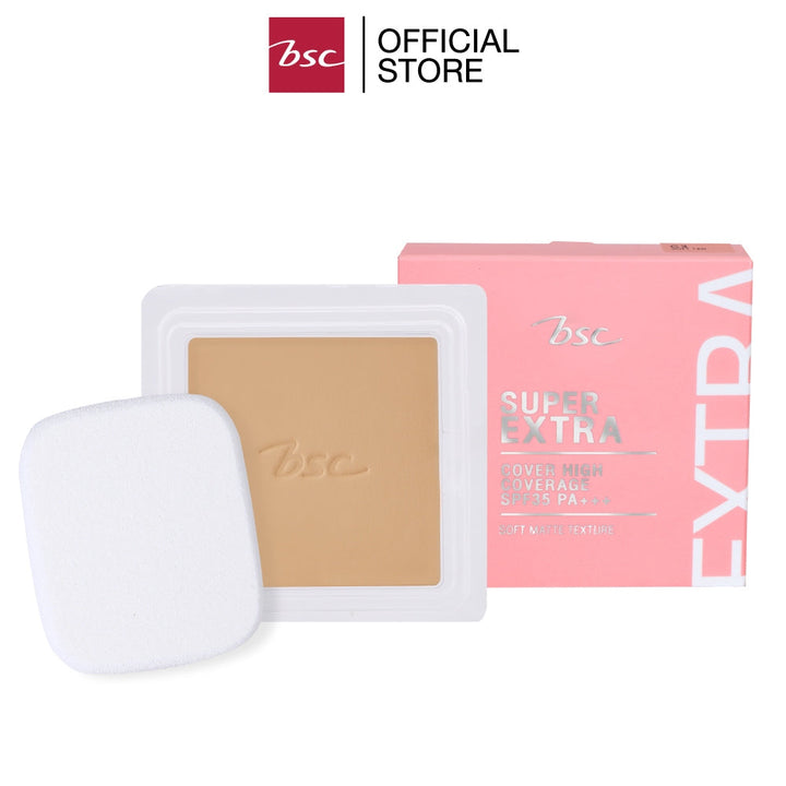 BSC SUPER EXTRA COVER HIGH COVERAGE SPF35 PA+++ ( REFILLตลับรีฟิล) เครื่องสำอาง แป้ง พัฟ BSC Cosmetology