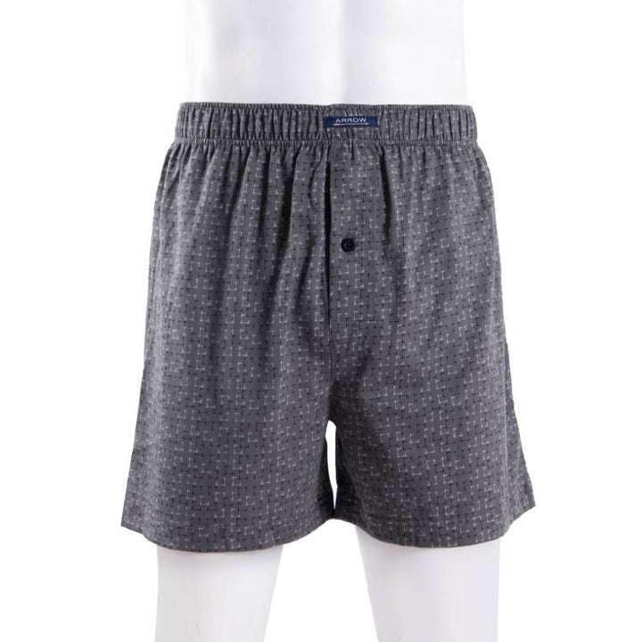 [ NEW ITEM ] ARROW BOXER SHORTS กางเกงบ๊อกเซอร์ชาย พิมพ์ลาย สีเทา  MXWX120 ICCSHOPPING