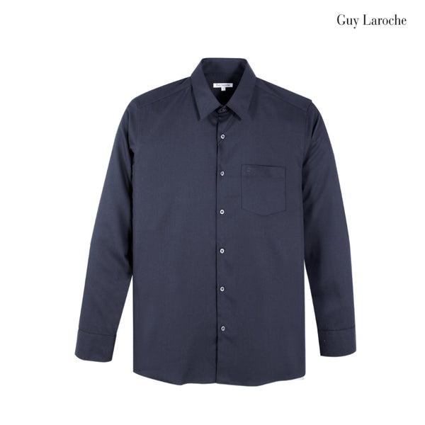 Guy Laroche เสื้อเชิ้ตแขนยาว เนื้อผ้า Polyester/Bamboo นุ่ม ลื่น ทรงสวย ทรง SLIM FIT BAB6252P5BL