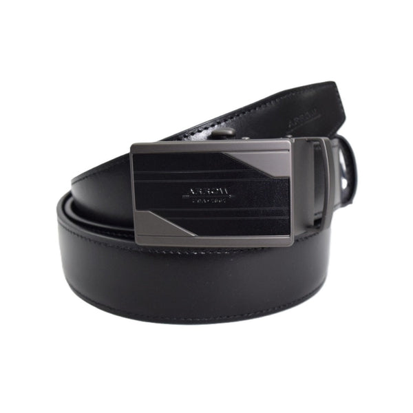ARROW เข็มขัดผู้ชาย หัวออโต้  Auto Belt  (หนังวัวแท้จากอิตาลี)  สีดำ มี 2 ขนาดความยาวให้เลือก  รุ่น MYCB613