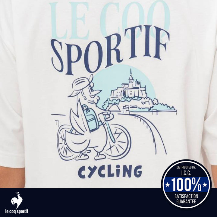 le coq sportif เสื้อยืดแขนสั้นลายกราฟิกกีฬา (ลำลอง, ออกกำลังกาย, กันแดด, แห้งเร็ว, T-shirt, Sport) ICCSHOPPING