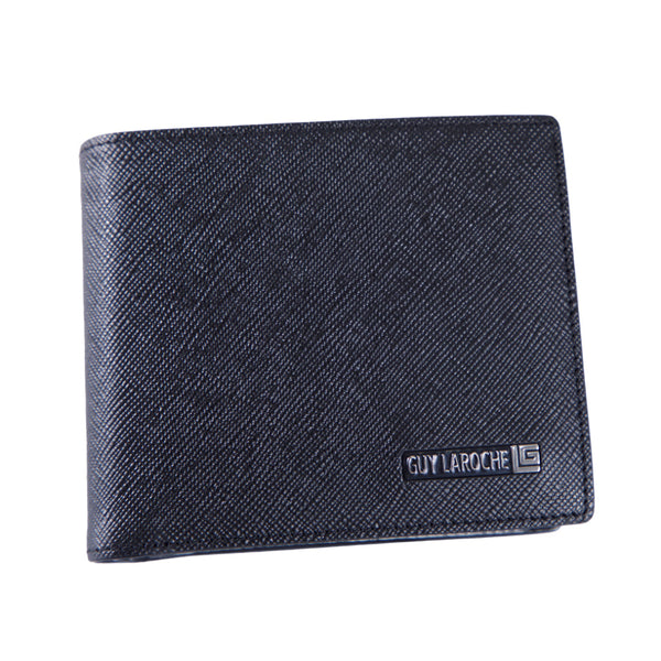 Guy Laroche กระเป๋าสตางค์หนังอัดลายซาเฟียโน่ 16 การ์ด สีดำ (BW32213R6BLS1)