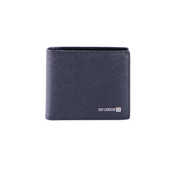 Guy Laroche กระเป๋าสตางค์หนังอัดลายซาเฟียโน่ 16 การ์ด สีดำ (BW32213R6BLS1) ICCSHOPPING