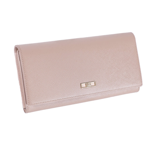 Guy Laroche กระเป๋าสตางค์ผู้หญิง 2 พับยาว หนังลาย safiano สีน้ำตาล รุ่น AGP09552S6BRL