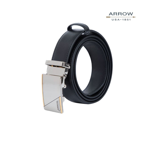 ARROW เข็มขัดผู้ชาย หัวออโต้ล็อค  Auto Belt (หนังวัวแท้จากอิตาลี) สีดำ รุ่น  MYCB575 ICCSHOPPING
