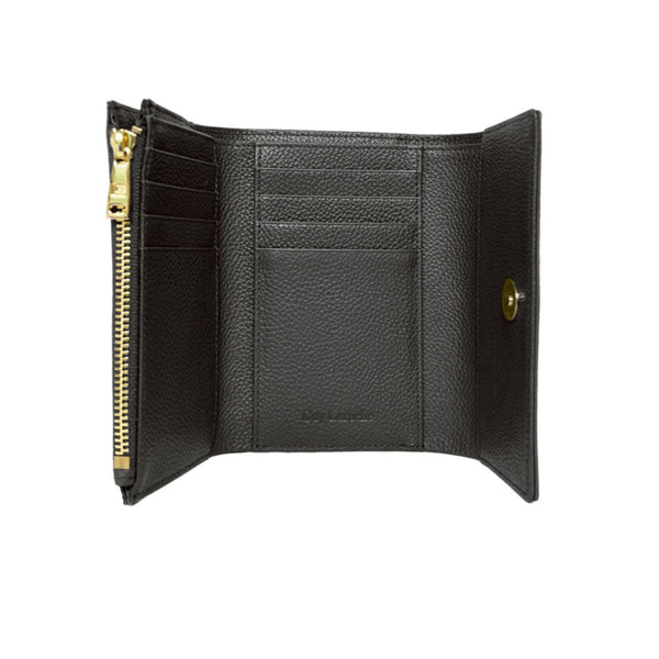 Guy Laroche กระเป๋าสตางค์ผู้หญิง 3 พับสั้น หนังอัดลายลิ้นจี่ สีดำ รุ่น AGP10018W6BLS ICCSHOPPING