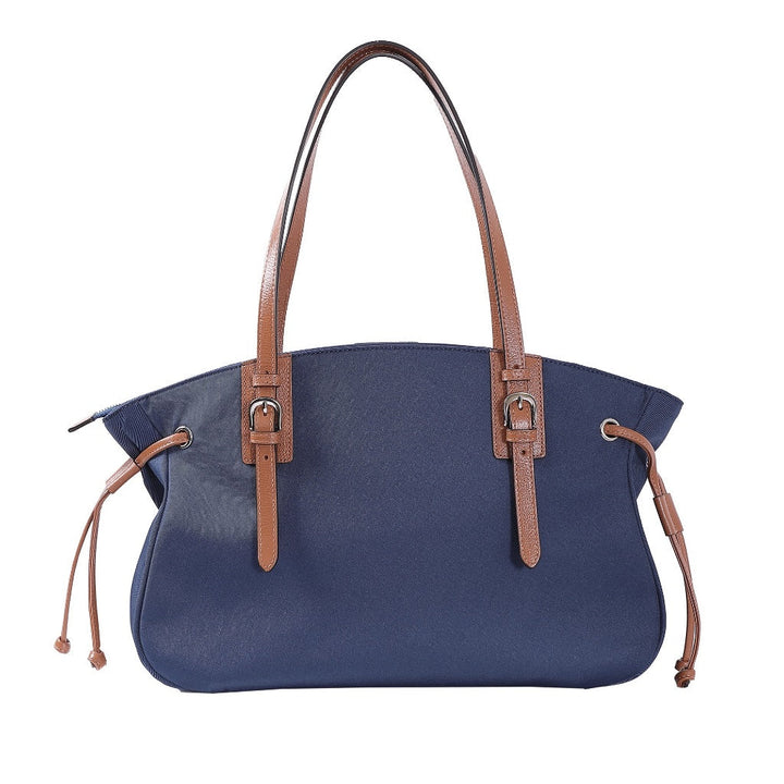 ELLE TOTE BAG ( LARGE ) กระเป๋าสะพาย ผ้าไนลอน Trim หนังแท้ 100% รุ่น MILITATY มี 2 สี WEH7424W25 ICCSHOPPING
