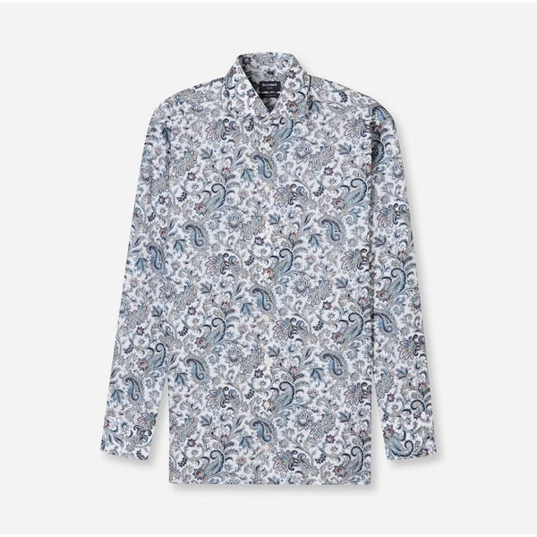 OLYMP LUXOR SHIRT เสื้อเชิ้ตผู้ชายแขนยาว ทรงตรง  Modern Fit ลายกราฟิก SPRI26