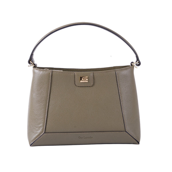 Guy Laroche กระเป๋าหนังแบบถือ + สายสะพายยาว สีเขียว รุ่น AGH0922ES6GRM