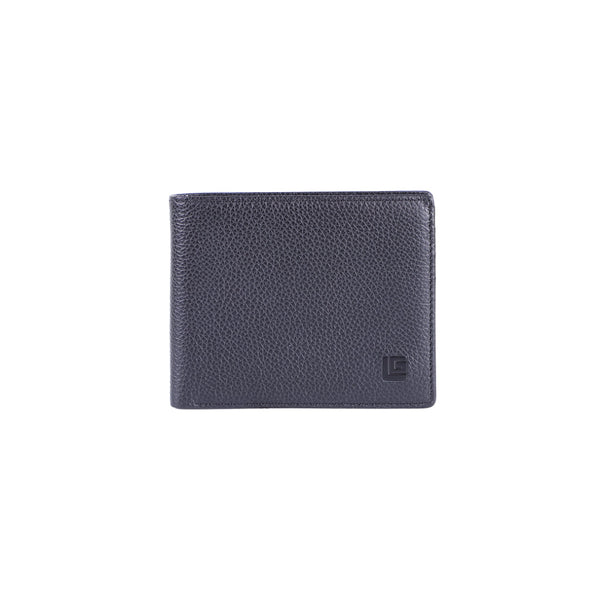 Guy Laroche กระเป๋าสตางค์หนังอัดลายลิ้นจี่ 6 การ์ด สีดำ รุ่น MGW04816R6BLS ICCSHOPPING