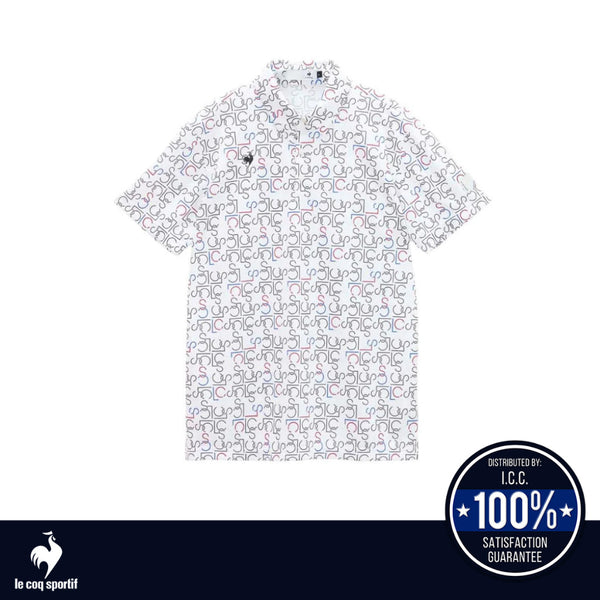 LE COQ SPORTIF GOLF เสื้อกอล์ฟแขนสั้นลายโมโนแกรมผู้ชาย