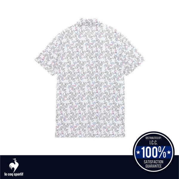 LE COQ SPORTIF GOLF เสื้อกอล์ฟแขนสั้นลายโมโนแกรมผู้ชาย ICCSHOPPING