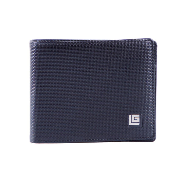 Guy Laroche กระเป๋าสตางค์หนังอัดลายบวก 8 การ์ด สีดำ รุ่น MGW04118R6BLS ICCSHOPPING