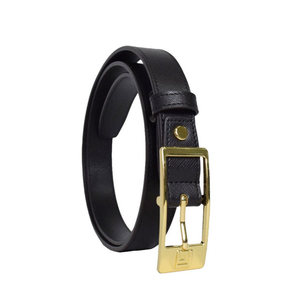 Guy Laroche เข็มขัดหนังผู้หญิง หัวหมุด สีดำ รุ่น AGB0013PS6BL38