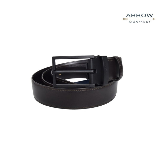 ARROW  เข็มขัดผู้ชาย หัวหมุด Pin Belt (หนังวัวแท้อิตาลี) สี น้ำตาล รุ่น MYCB137