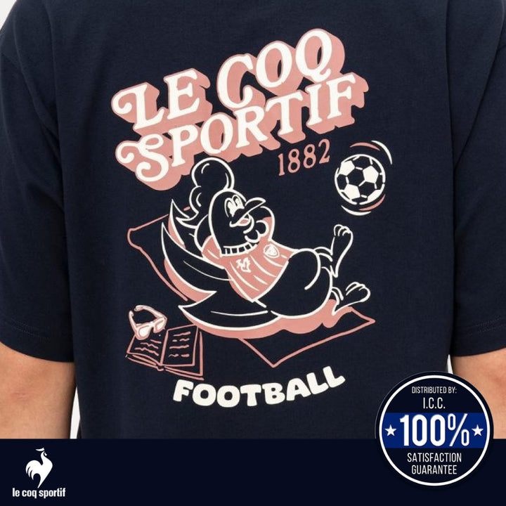 le coq sportif เสื้อยืดแขนสั้นลายกราฟิกกีฬา (ลำลอง, ออกกำลังกาย, กันแดด, แห้งเร็ว, T-shirt, Sport) ICCSHOPPING