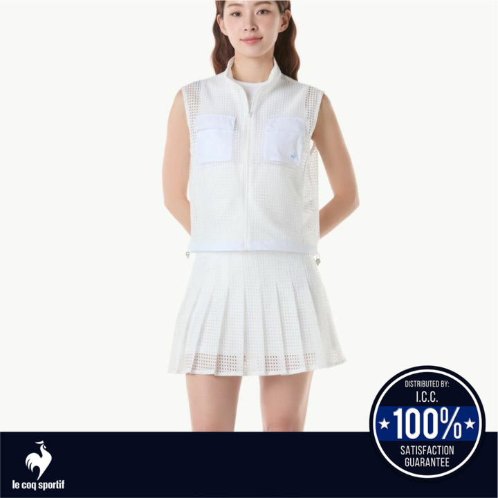 Le Coq Sportif Golf กระโปรงกอล์ฟพลีทมินิสเกิร์ต(กระโปรงกอล์ฟ,กันแดด,เสื้อผ้ากอล์ฟ,golf skirt,UPF50+) ICCSHOPPING