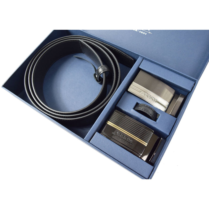 ARROW  Gift Set Auto Belt & Auto Belt (หนังวัวแท้)  สีดำ รุ่น MYCG503 ICCSHOPPING