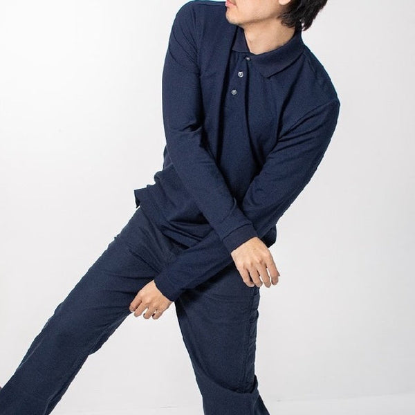 era-won เสื้อโปโลเอราวอนแขนยาว POLO สำหรับคุณผู้ชาย สี Navy-Draft ICCSHOPPING