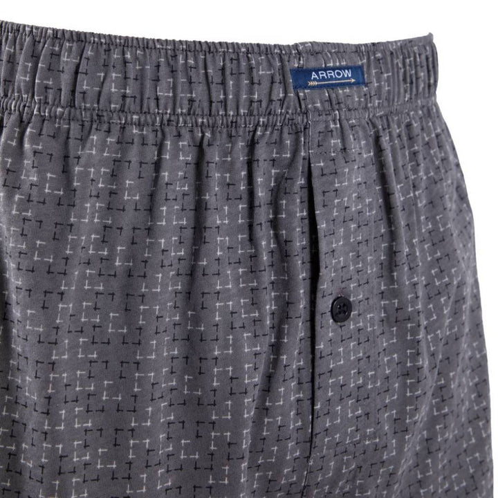 [ NEW ITEM ] ARROW BOXER SHORTS กางเกงบ๊อกเซอร์ชาย พิมพ์ลาย สีเทา  MXWX120 ICCSHOPPING