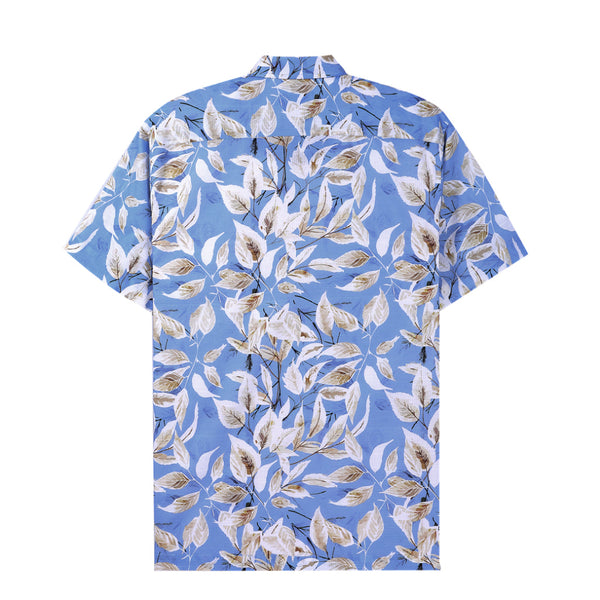 ARROW Natural Fabric เสื้อเชิ้ตผู้ชาย แขนสั้น ทรง Comfort ผ้า 100% Cotton ลายพิมพ์ สีฟ้า MACC468-BU ICCSHOPPING
