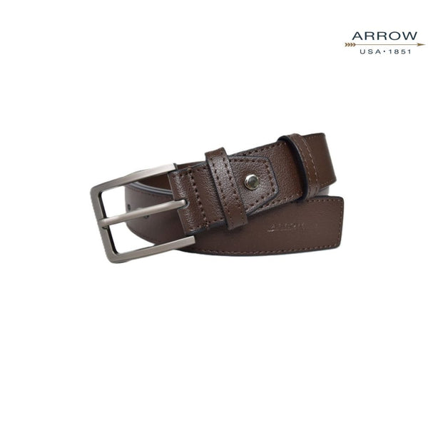 ARROW  เข็มขัดผู้ชาย หัวหมุด Pin Belt (หนังวัวแท้อิตาลี) สี น้ำตาลเข้ม รุ่น MYCB142-DW