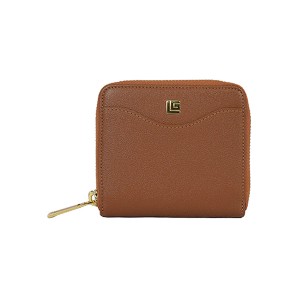 Guy Laroche กระเป๋าสตางค์ผู้หญิง ซิปรอบ หนังอัดลายเม็ดทราย สีน้ำตาล รุ่น AGP0963ZS6BRS
