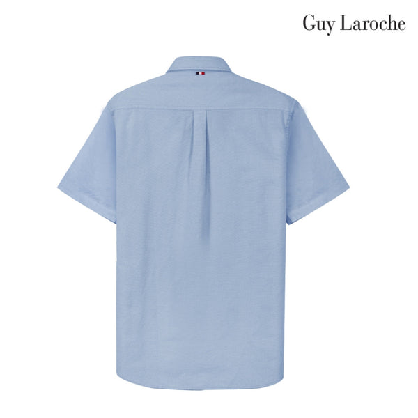 Guy Laroche เสื้อเชิ้ตแขนสั้น ผ้าฝ้าย 100% ทรง REGULAR FIT สีฟ้า รุ่น BAC6101S6BU Guy Laroche