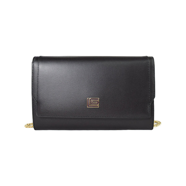 Guy Laroche กระเป๋าสะพาย หนังอัดลายแข็ง สีดำ รุ่น AGP1061KS6BLS